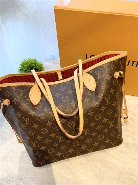 m30665 lv|Neverfull MM Monogram Mid Size Cherry Red Tote .